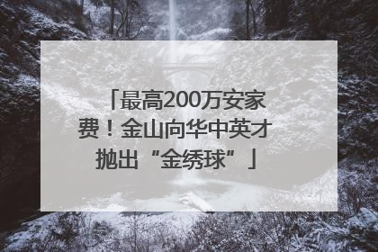 最高200万安家费！金山向华中英才抛出“金绣球”
