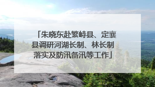 朱晓东赴繁峙县、定襄县调研河湖长制、林长制落实及防汛备汛等工作