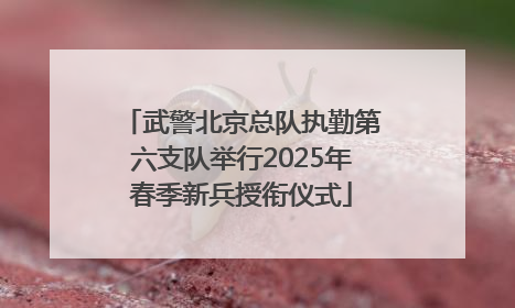 武警北京总队执勤第六支队举行2025年春季新兵授衔仪式