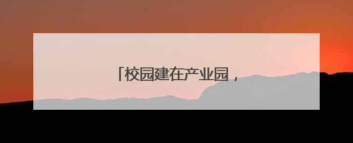 校园建在产业园，专业建在产业链