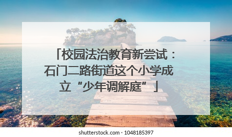 校园法治教育新尝试：石门二路街道这个小学成立“少年调解庭”