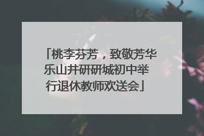 桃李芬芳，致敬芳华 乐山井研研城初中举行退休教师欢送会
