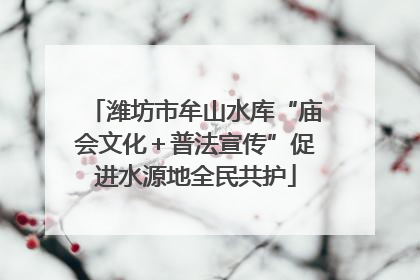潍坊市牟山水库“庙会文化＋普法宣传”促进水源地全民共护