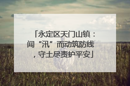 永定区天门山镇：闻“汛”而动筑防线，守土尽责护平安
