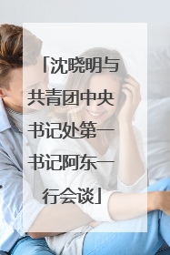 沈晓明与共青团中央书记处第一书记阿东一行会谈