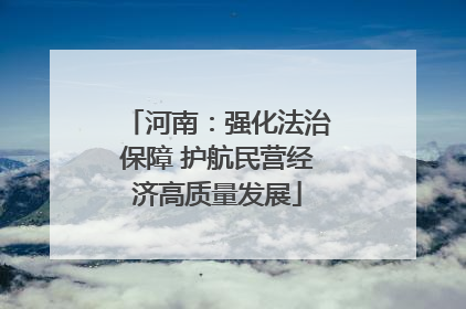 河南：强化法治保障 护航民营经济高质量发展