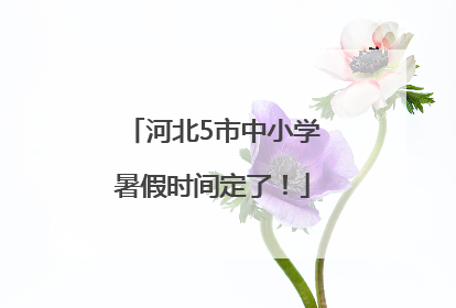 河北5市中小学暑假时间定了！