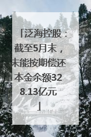 泛海控股：截至5月末，未能按期偿还本金余额328.13亿元