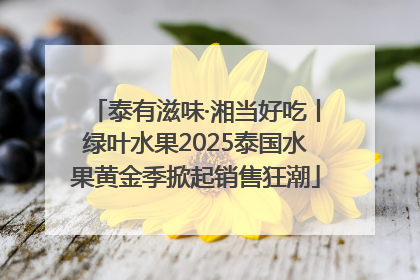 泰有滋味·湘当好吃丨绿叶水果2025泰国水果黄金季掀起销售狂潮