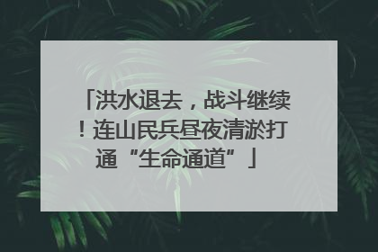 洪水退去，战斗继续！连山民兵昼夜清淤打通“生命通道”