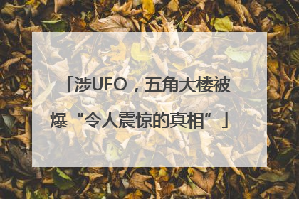 涉UFO，五角大楼被爆“令人震惊的真相”