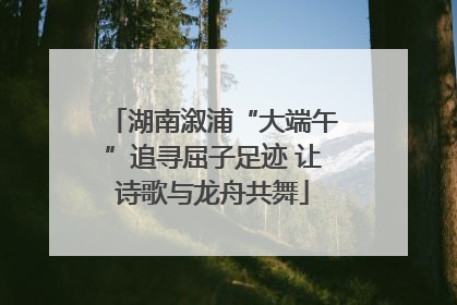 湖南溆浦“大端午”追寻屈子足迹 让诗歌与龙舟共舞