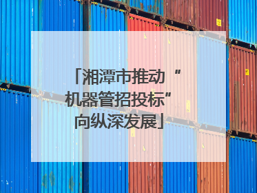湘潭市推动“机器管招投标”向纵深发展