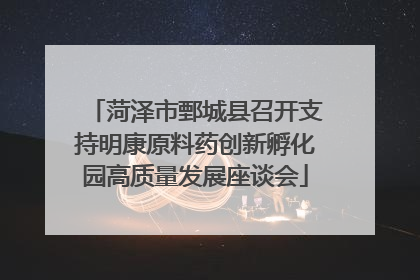 菏泽市鄄城县召开支持明康原料药创新孵化园高质量发展座谈会