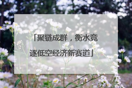聚链成群，衡水竞逐低空经济新赛道