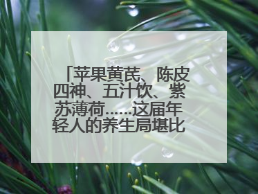 苹果黄芪、陈皮四神、五汁饮、紫苏薄荷……这届年轻人的养生局堪比中药房！