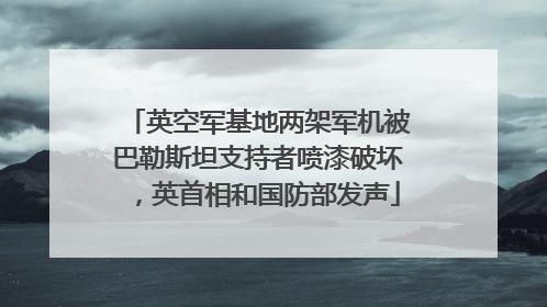 英空军基地两架军机被巴勒斯坦支持者喷漆破坏，英首相和国防部发声