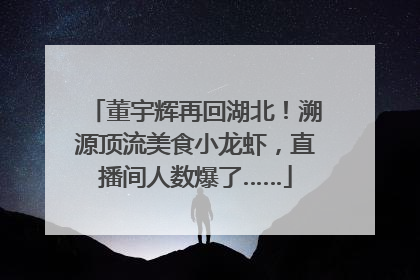 董宇辉再回湖北！溯源顶流美食小龙虾，直播间人数爆了……