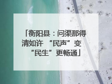 衡阳县：问渠那得清如许 “民声”变“民生”更畅通