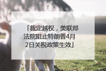 裁定越权，美联邦法院阻止特朗普4月2日关税政策生效