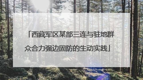 西藏军区某部三连与驻地群众合力强边固防的生动实践