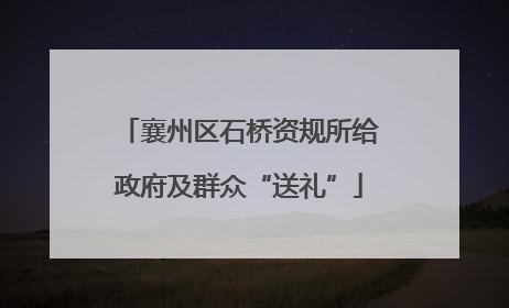 襄州区石桥资规所给政府及群众“送礼”