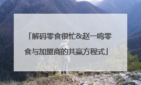 解码零食很忙&赵一鸣零食与加盟商的共赢方程式