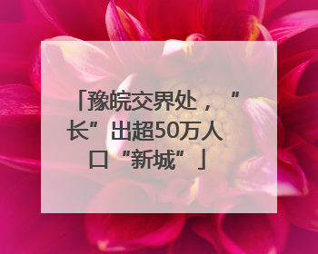 豫皖交界处，“长”出超50万人口“新城”