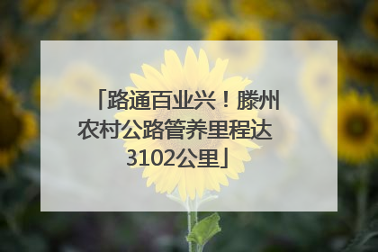 路通百业兴！滕州农村公路管养里程达3102公里