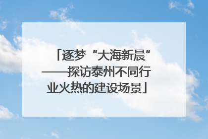 逐梦“大海新晨”——探访泰州不同行业火热的建设场景