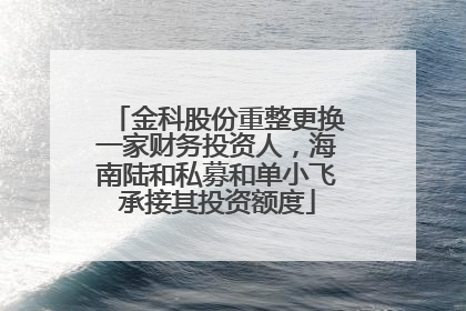 金科股份重整更换一家财务投资人，海南陆和私募和单小飞承接其投资额度