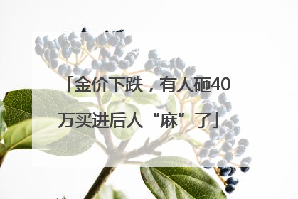 金价下跌，有人砸40万买进后人“麻”了