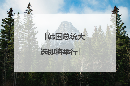 韩国总统大选即将举行
