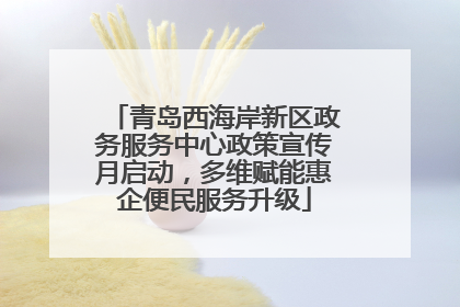 青岛西海岸新区政务服务中心政策宣传月启动，多维赋能惠企便民服务升级
