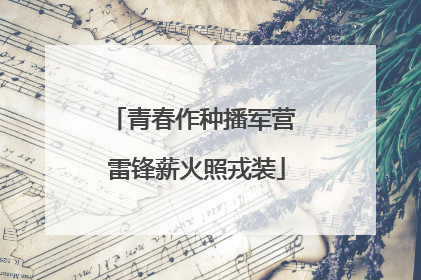 青春作种播军营 雷锋薪火照戎装