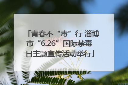 青春不“毒”行 淄博市“6.26”国际禁毒日主题宣传活动举行