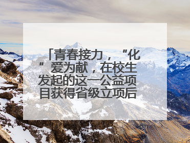 青春接力，“化”爱为献，在校生发起的这一公益项目获得省级立项后正式启动
