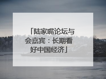 陆家嘴论坛与会嘉宾：长期看好中国经济