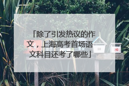除了引发热议的作文，上海高考首场语文科目还考了哪些