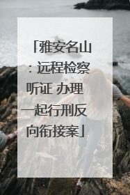 雅安名山：远程检察听证 办理一起行刑反向衔接案
