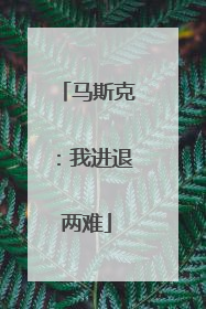 马斯克：我进退两难