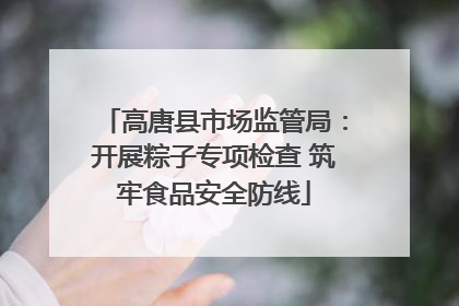 高唐县市场监管局：开展粽子专项检查 筑牢食品安全防线