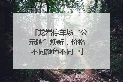 龙岩停车场“公示牌”焕新，价格不同颜色不同→