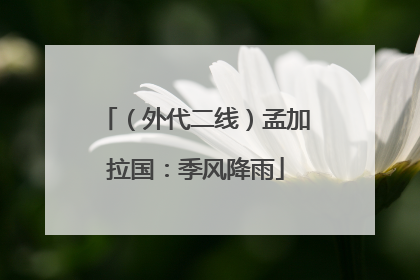 （外代二线）孟加拉国：季风降雨