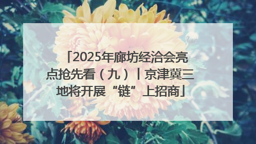 2025年廊坊经洽会亮点抢先看（九）丨京津冀三地将开展“链”上招商