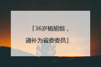 36岁杨旭恒，递补为省委委员
