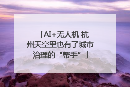 AI+无人机 杭州天空里也有了城市治理的“帮手”